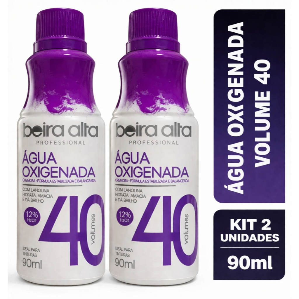 Kit 2 ÁGUA OXIGENADA 40 Vol 90ml Beira Alta Profissional Cremosa + Frete Grátis via Cupom Shopee