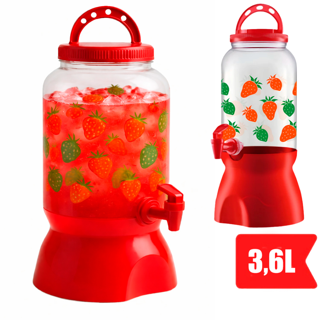 Suqueira Jarra Plástica com Bico Torneira Água  3,6 Litros Bebidas Saborizada Design elegante