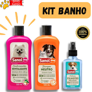 Kit Shampoo, Colônia e Condicionador Sanol Dog em Oferta na Shopee