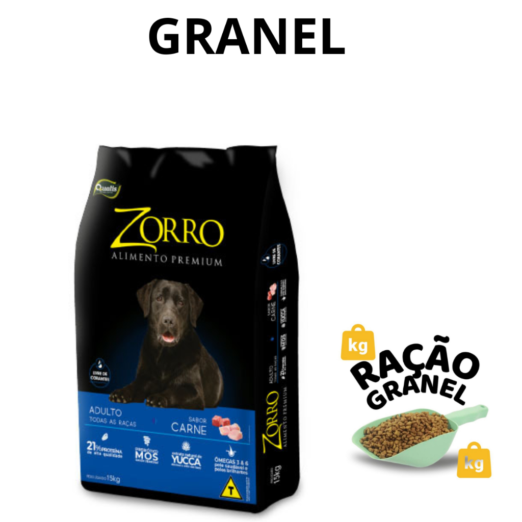 Ração Zorro Premium Cães Adultos Todas as Raças Econômica Nutritiva Promoção Barata