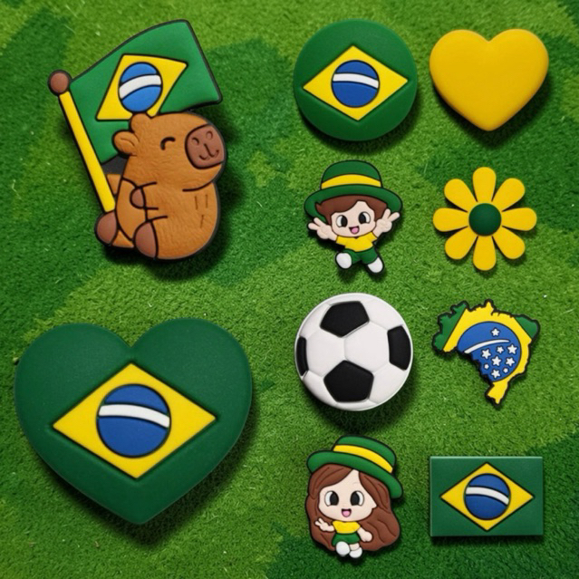 Apliques Copa do Brasil 🇧🇷 Kit 10, 20 ou 30un | Laços, Tiaras e Artesanato | Envio Rápido em Oferta na Shopee