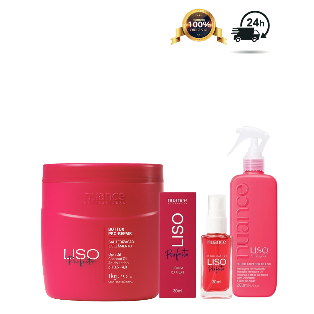 Kit Btox Orgânico Profissional Liso Perfeito 1kg Nuance + Spray + Serum