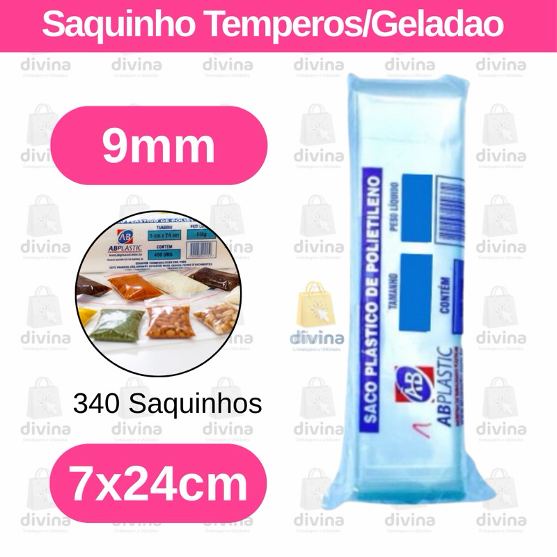 Saquinho Transparente Temperos Geladinho 9mm 7x24 Grosso Geladão Pode Seladora Escolha a Quantidade em Oferta na Shopee