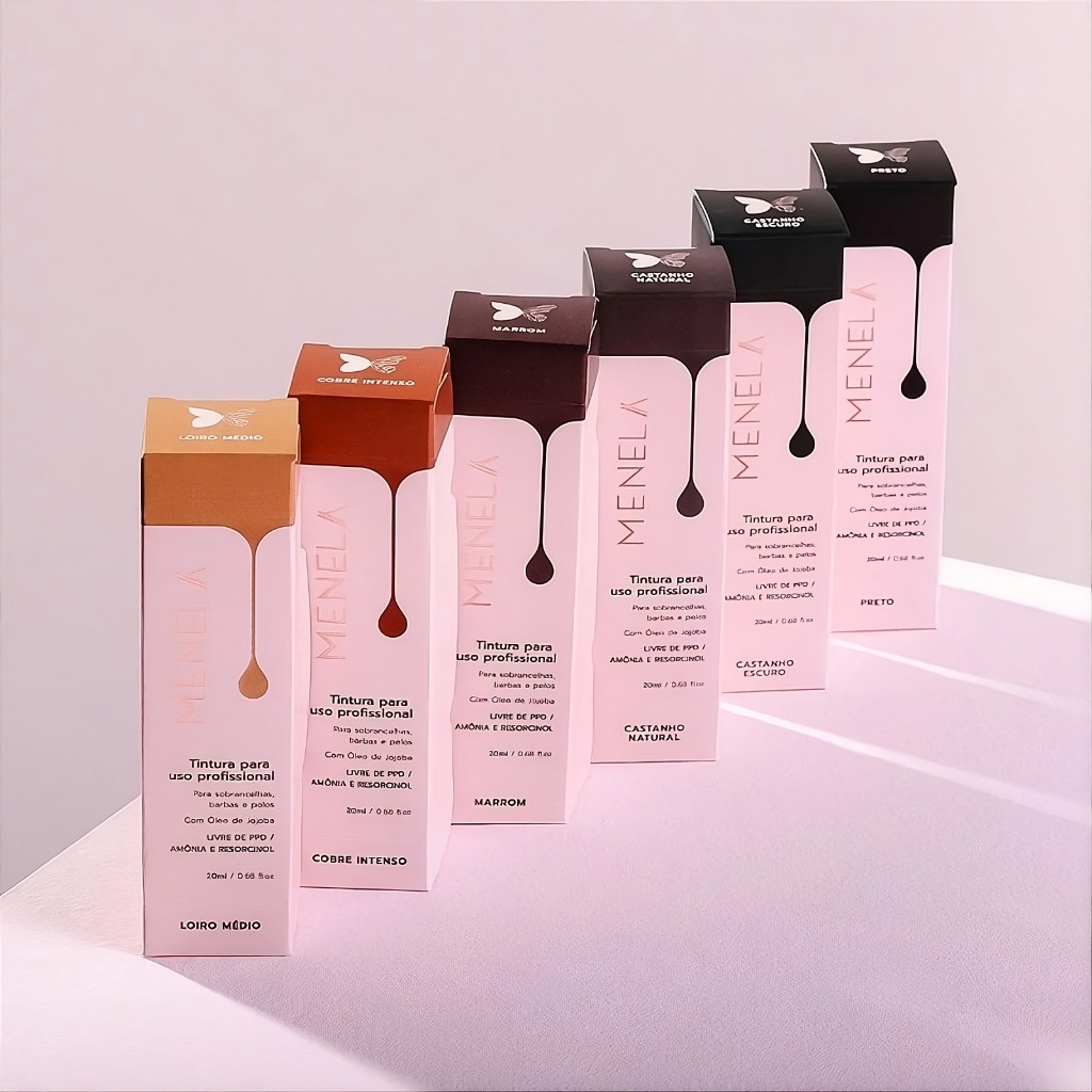 Tintura Profissional para Sobrancelhas Cílios e Barba Menela 20mL - Escolha a Sua Cor!