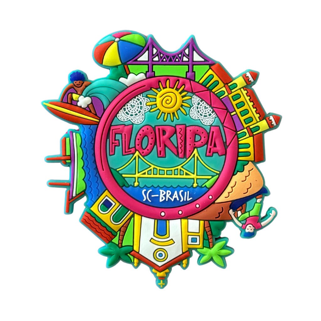 Ima de Geladeira Emborrachado Floripa SC Atrativos - Lembrança Ilha da Magia Florianópolis Praia