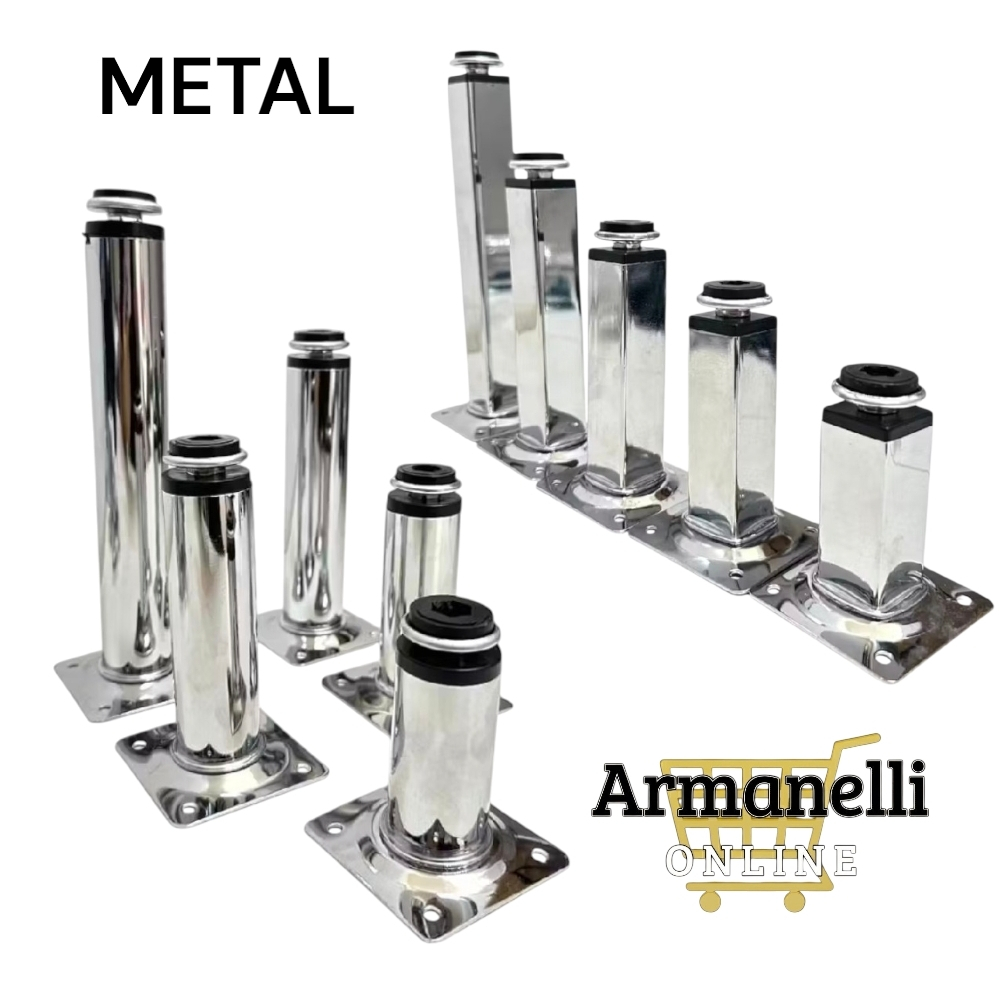 Kit Pés Para Móveis Em Metal cromado 6/8/10/12/15/20cm