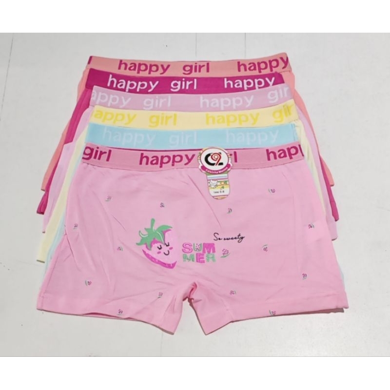 Kit 6 Calcinha Box Shortinho FEMININA MENINA INFANTIL JUVENIL Boxer Algodão Confortável Criança Estampas Sortidas