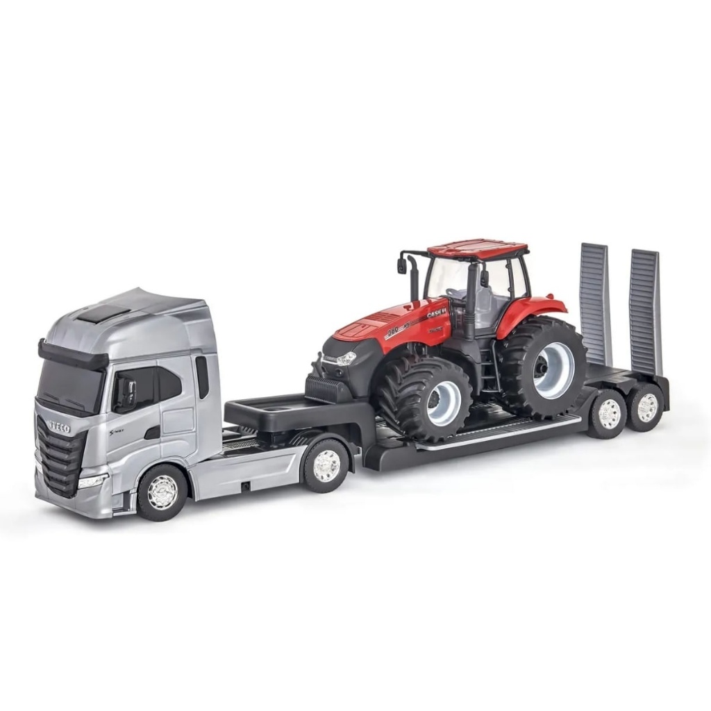 Caminhão Miniatura com Plataforma - Iveco S-Way Trator Magnum Case