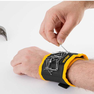 Abraçadeira Punho Magnético Porta Ferramentas Parafuso Prego Metal com Velcro Vonder