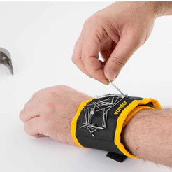 Abraçadeira Punho Magnético Porta Ferramentas Parafuso Prego Metal com Velcro Vonder