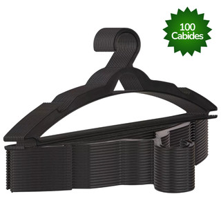kit de Cabides Para Roupas Preto Adulto Achatado Reforçado