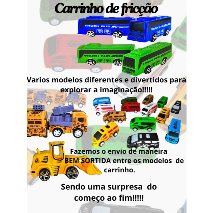 Kit Carrinhos FRICÇÃO Colorido Coleção Carros P/ Kit Festa Lembrancinha Infantil Prenda Aniversário · foto 2