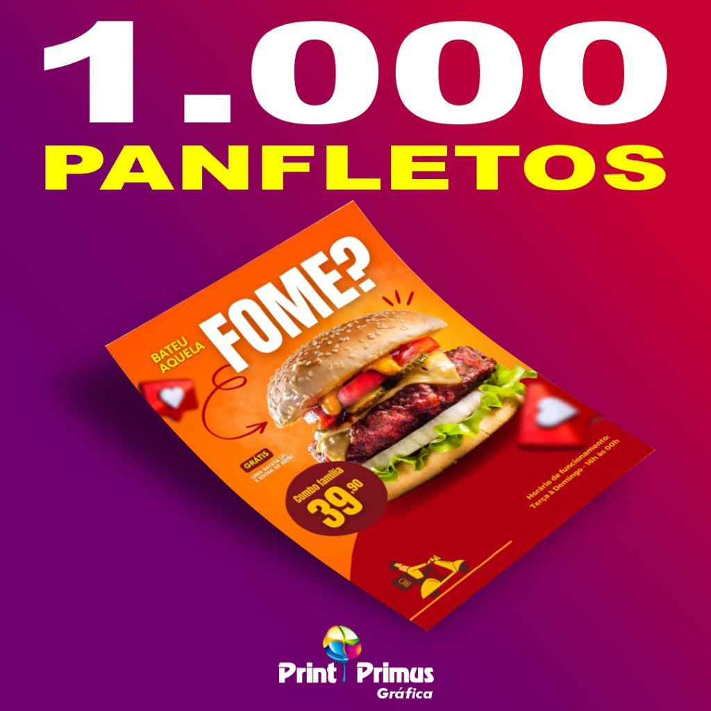 1.000 Panfletos / Flyer / Folheto - 10x14 - Personalizado - 80g