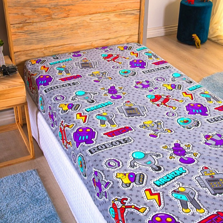 Lençol Solteiro Avulso Infantil Microfibra Estampada