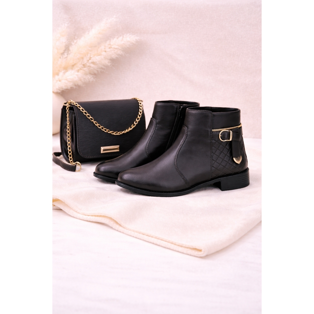 Kit Bota clássica feminina com bolsa transversal
