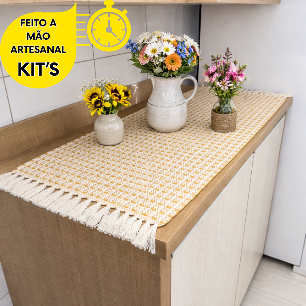 PASSADEIRA DE MESA MOSTARDA CHIC – USADAS PARA DECORAR, APARADOR, CENTRO, IDEAL PARA PROTEGER MESAS.