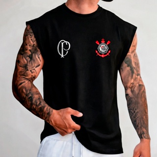 Regata Corinthians Unissex Estampa Time Casual Camiseta Oversized Machão 100% Algodão Streetwear em Oferta na Shopee