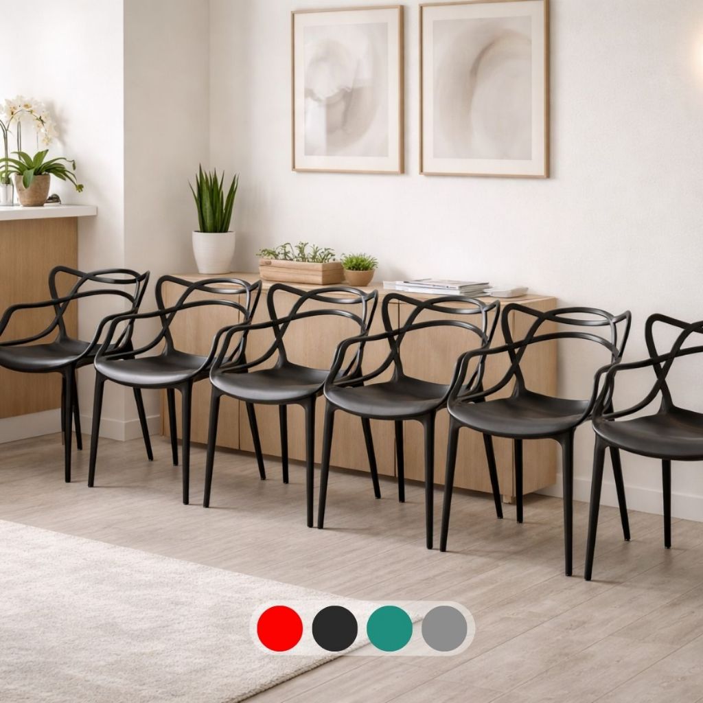 Kit 6 Cadeiras Allegra Consultório, Recepção Escritório Restaurante Igreja Área Gourmet Empilhável Super Reforçada em Oferta na Shopee