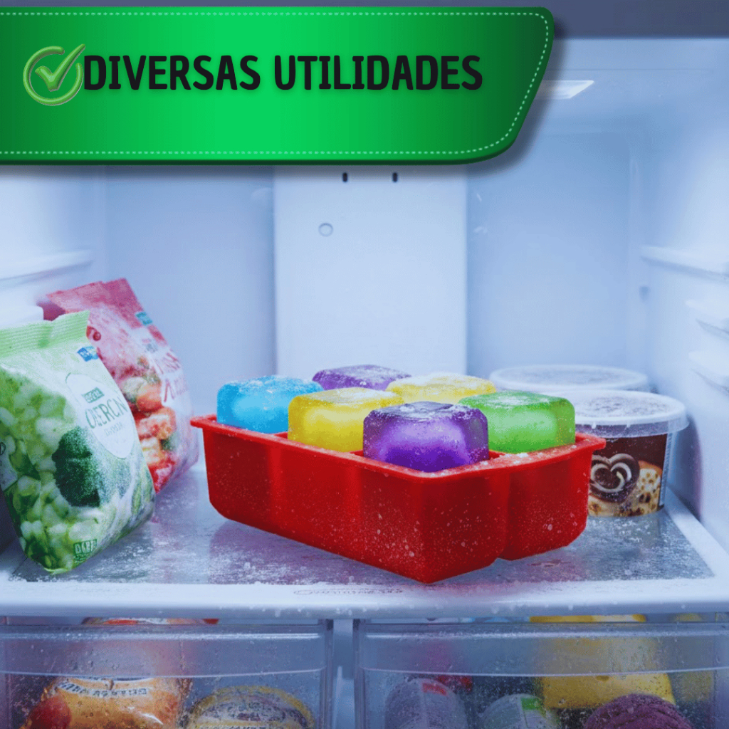 Combo de Formas de Gelo em Silicone com 6 Cubos Grandes e Flexíveis para Whisky, Drinks e Bebidas — imagem 2 de 2