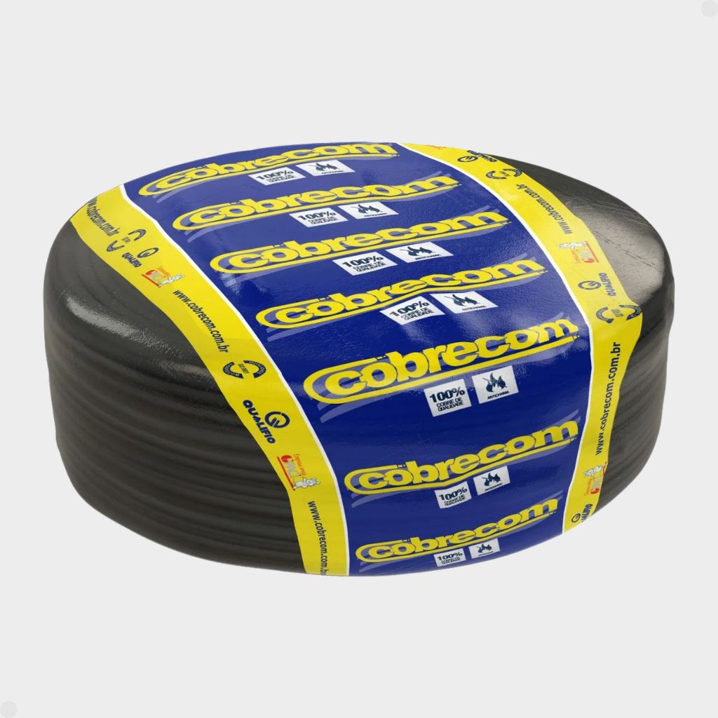 40 METROS 10MM FIO CABO ELETRICO FLEXIVEL COBRECOM 100% COBRE ENERGIA 750V ORIGINAL