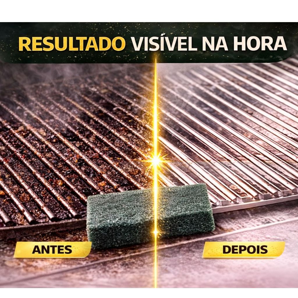 Kit 5-30 Esponja Limpa Churrasqueira Fibra Abrasiva Limpeza Pesada Grelha