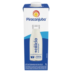 Leite UHT Desnatado +Calcio Piracanjuba 1L
