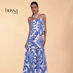 Lovito Bossa Top Lenço Feminino Estampado Em Viscose TKB576BRL606