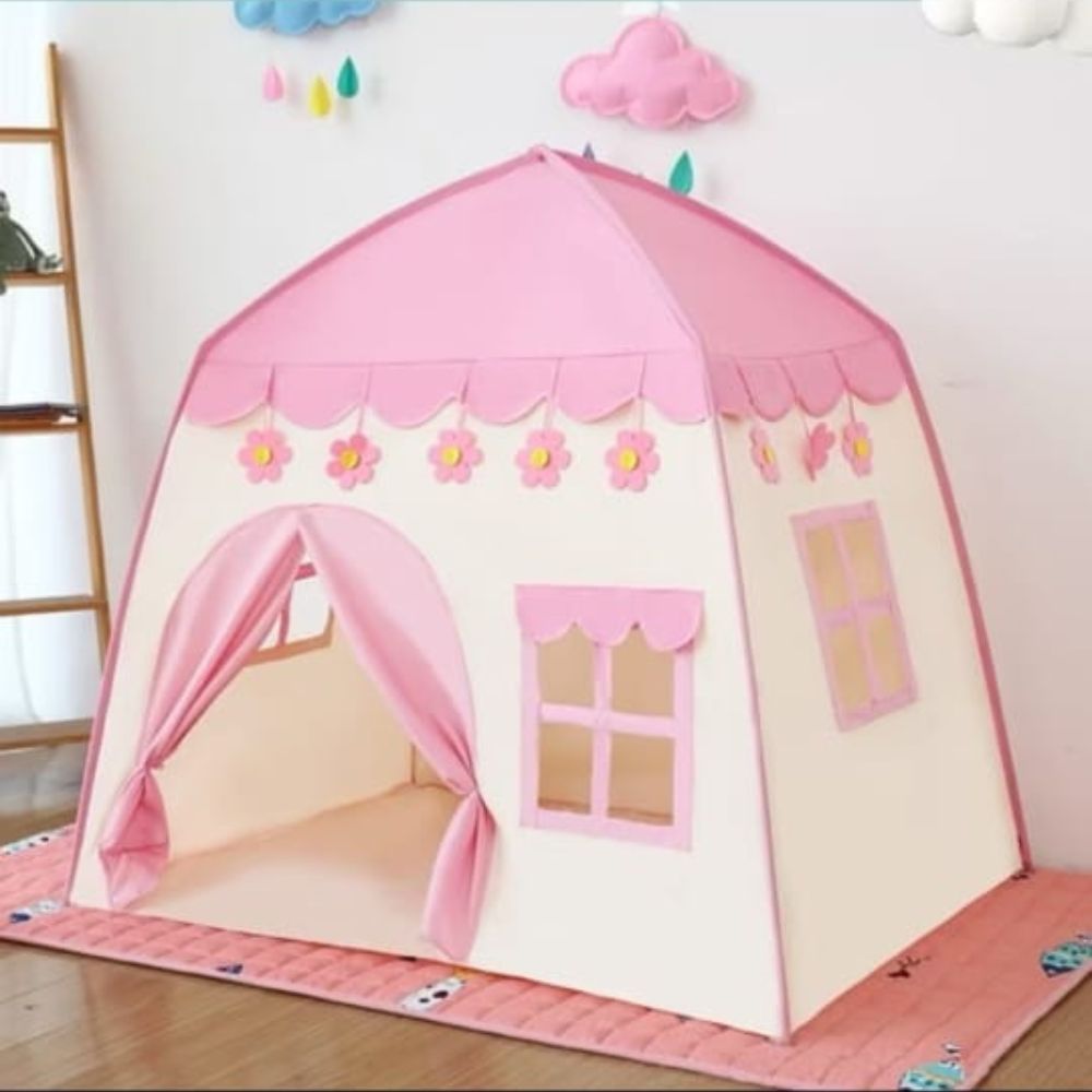 Imagem Barraca Infantil Menina Casinha Rosa Tenda Dobrável Portátil Fácil Montagem Presente Ideal Crianças
