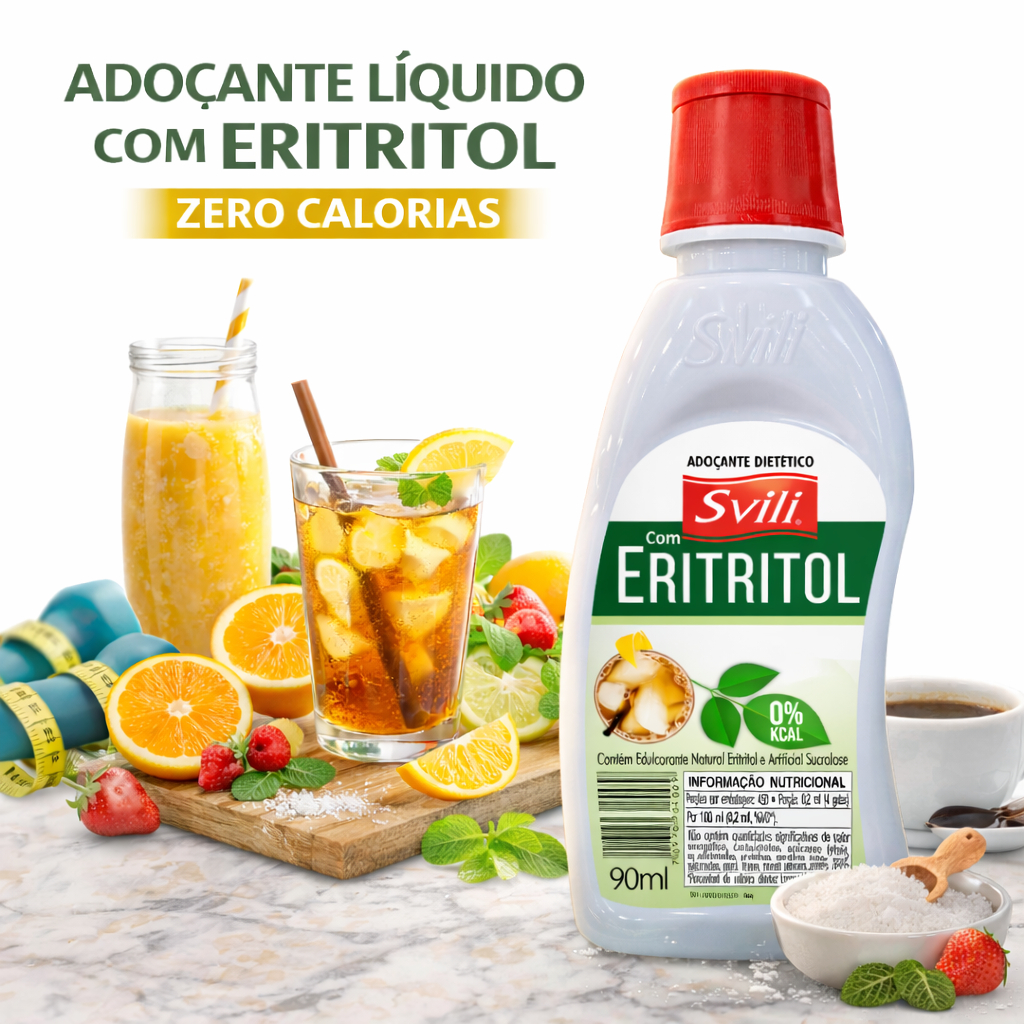 Adoçante Eritritol Líquido Natural Zero Açúcar Ideal Para Dieta e Diabéticos 90ml em Oferta na Shopee