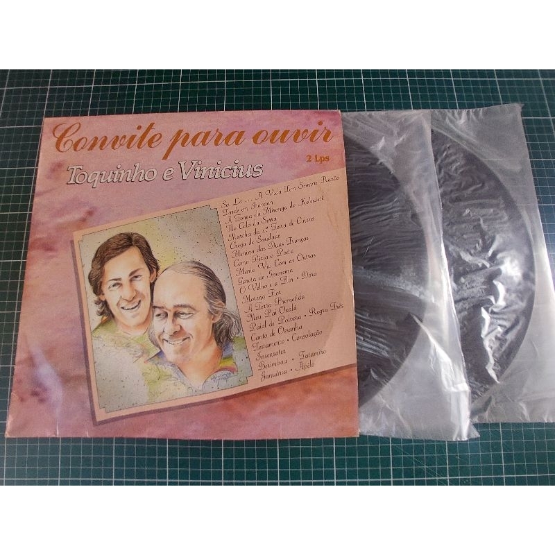 LP Duplo Toquinho e Vinícius Convite para Ouvir 1988 Vinil RGE Ótimo