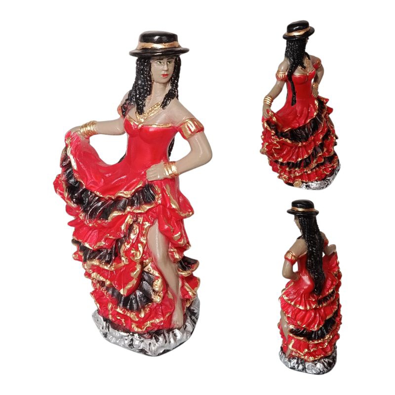 Escultura Pomba Gira Sete Saias,Maria Navalha, Quitéria em 25 cm