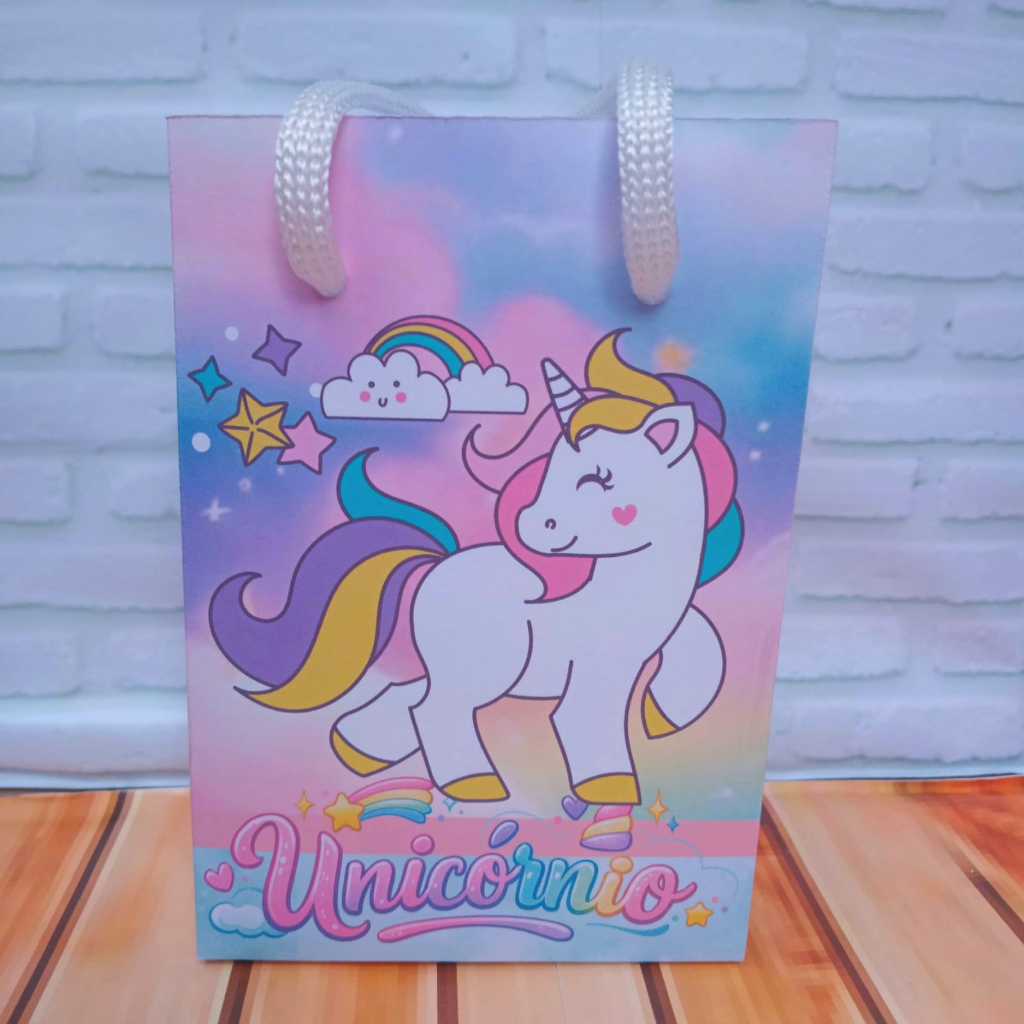 Sacolinha Surpresa Unicornio Lembrancinha Surpresa Festa Infantil (PEGUE E MONTE)