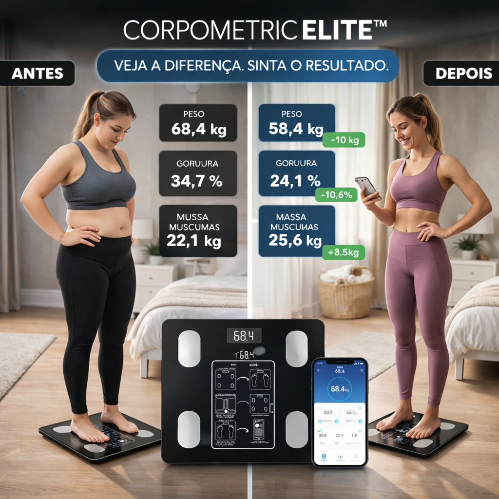 Balança Digital Inteligente Corporal Bluetooth x1 Alta Precisão 140kg