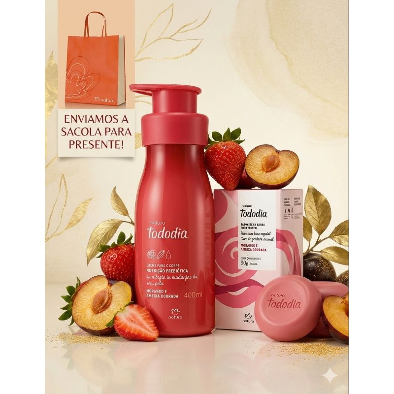 Kit Natura Tododia Fragrâncias Variadas Hidratante  400ml + Sabonete 5 Unidades