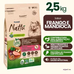 Ração Nattu Cães Adultos Raças Pequenas Mandioca 2,5kg