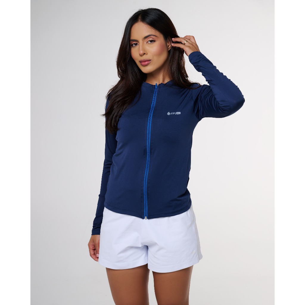 CASACO DE ZIPER ESPORTIVO SLIM CASAQUINHO JAQUETA FITNNES PROTECAO UV