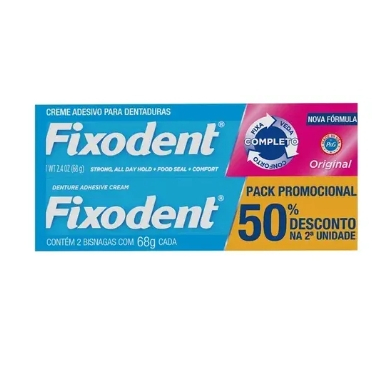 2 Fixodent Original 68g (2 Tubos) 100% Original