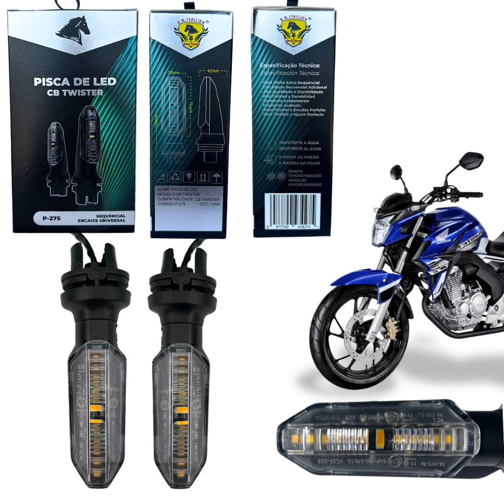 Pisca Led Seta Stallion Sequêncial - Twister 250 Titan/ Fan 160 (PAR) em Oferta na Shopee