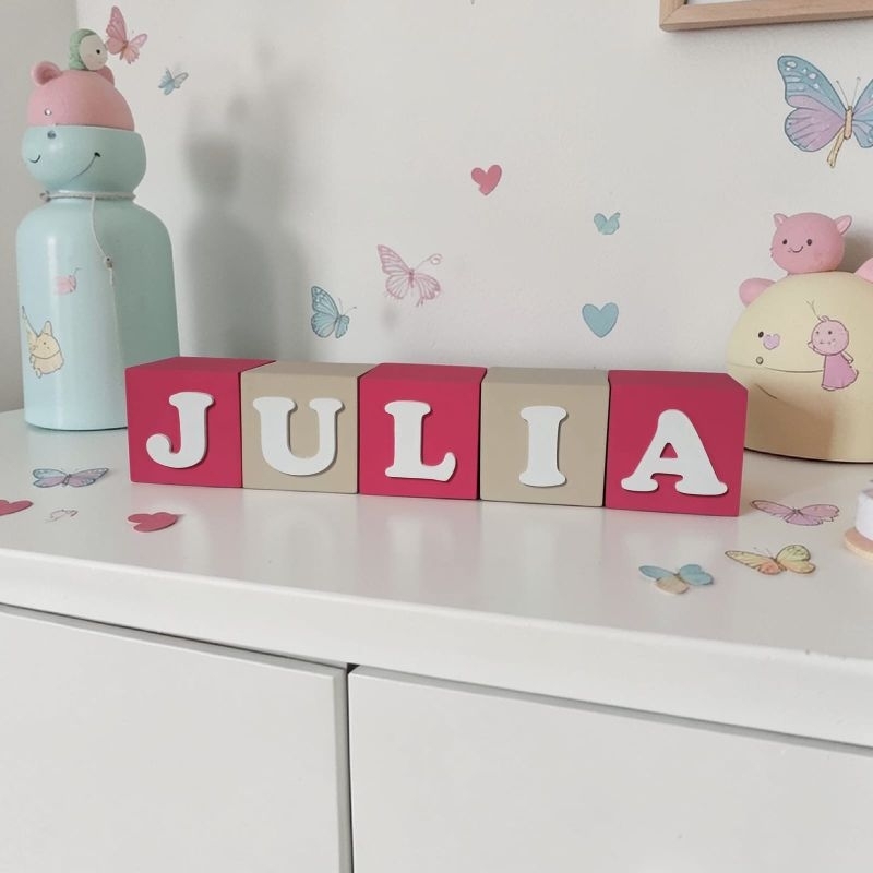 Enfeite cubos decoração infantil de quarto e festa adorno em mdf 6x6