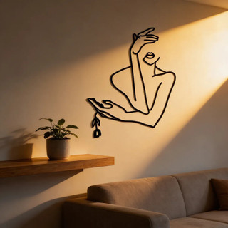 Quadro vazado decorativo mulher com flor · em MDF 3mm · acompanha dupla face