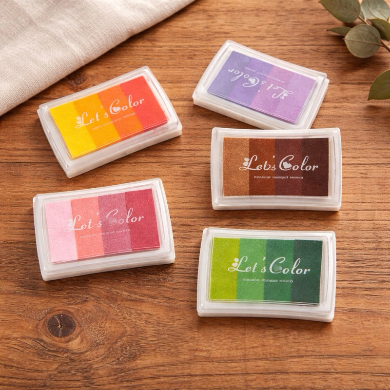 Carimbeira colorida para árvore de digitais casamento festa 4 tons degradê scrapbook