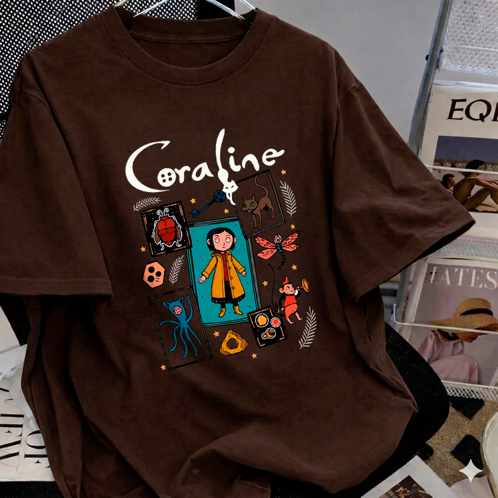 Camiseta Unissex Coraline com Algodão Macio