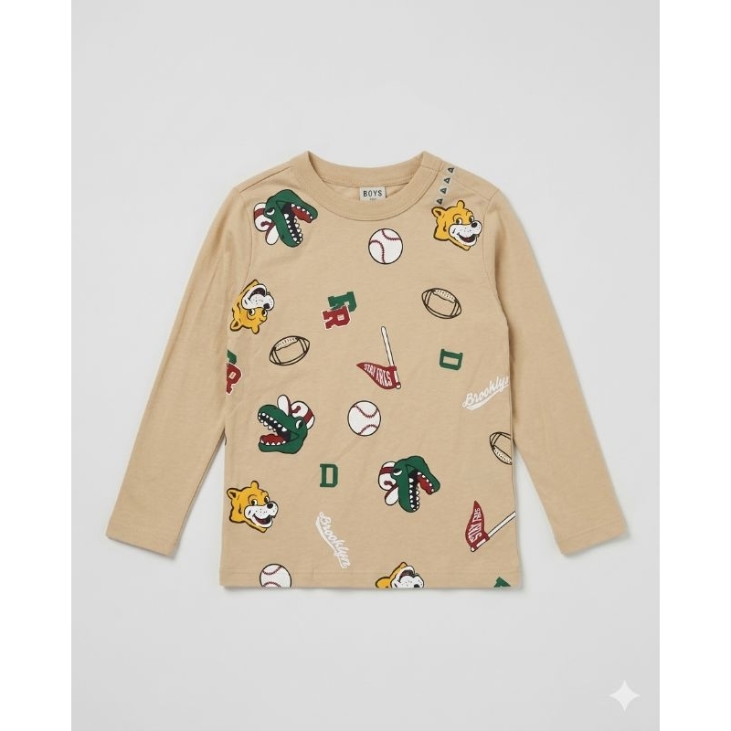 Camiseta Manga Longa Infantil Menino - Estampa Esportiva Divertida - Tamanho 4