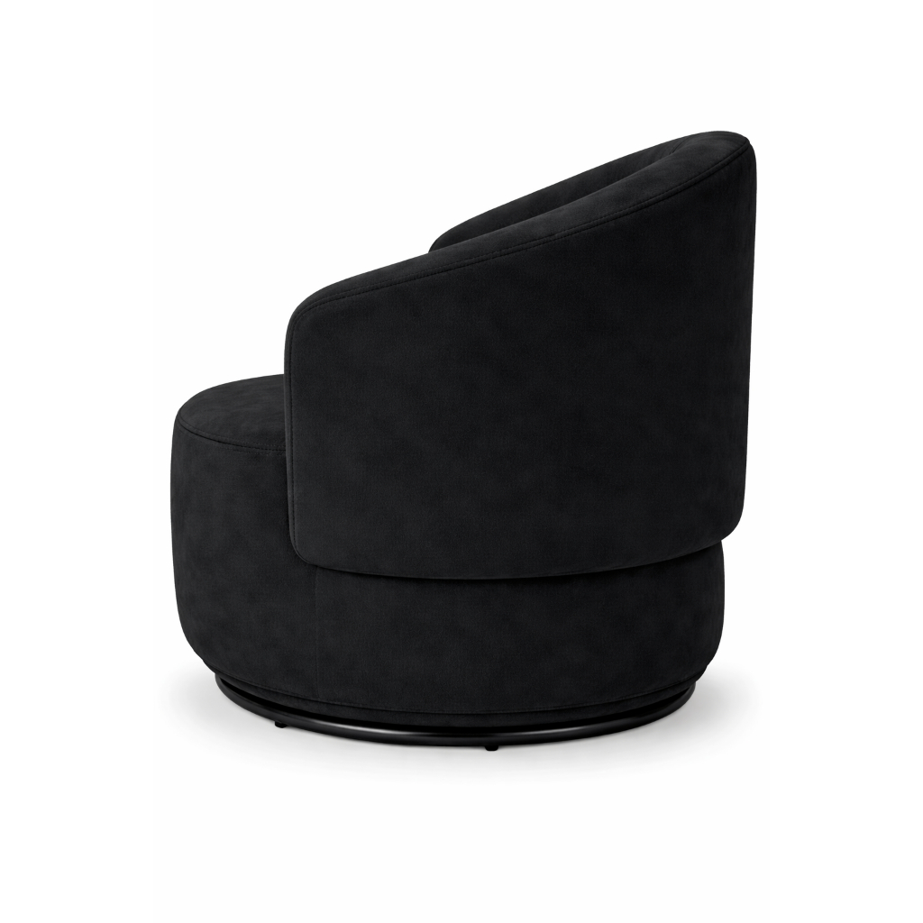 🪑 Poltrona Lysia Suede Preto 🖤 Design Orgânico Luxo Conforto Sala Quarto Decoração