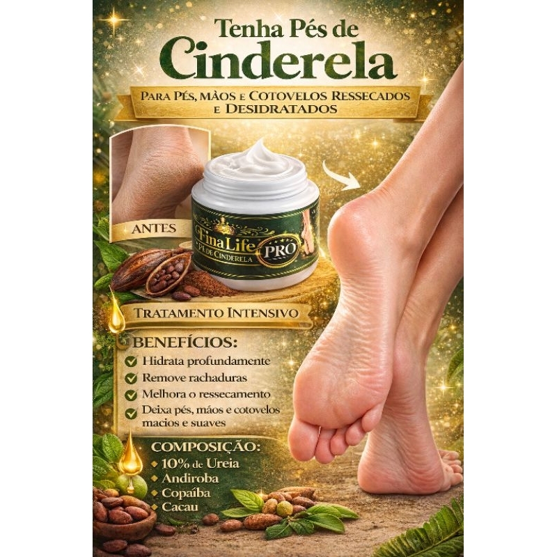Creme Para Pés Rachados 30g com Ureia 10% Copaíba Andiroba e Cacau | Pé de Cinderela