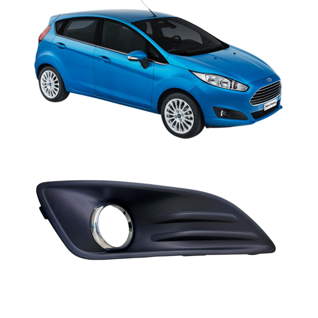 Grade Para-choque Moldura Farol de Milha New Fiesta após 2014 Com Furo Friso Cromado
