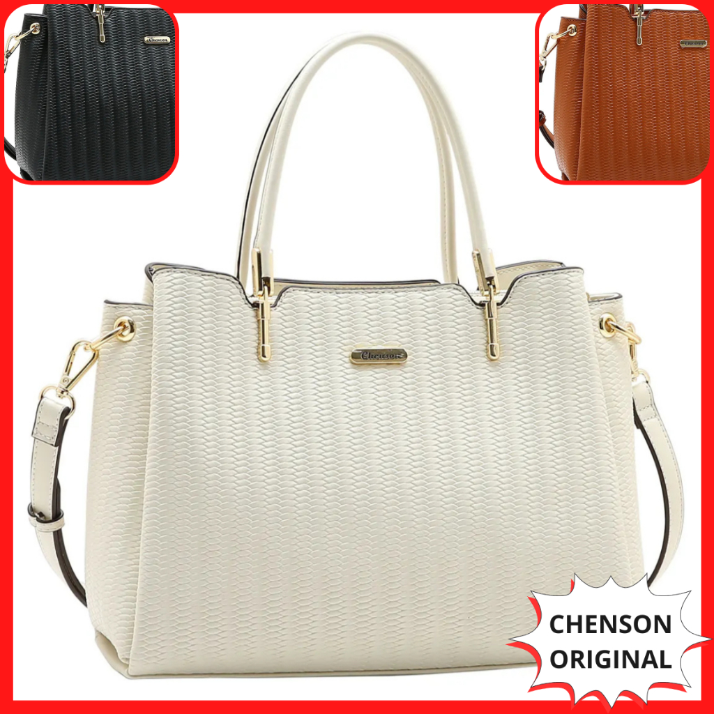 Bolsa Feminina Média Elegante Mão Ombro Transversal Tiracolo Chenson Original Textura Ladson 3485689