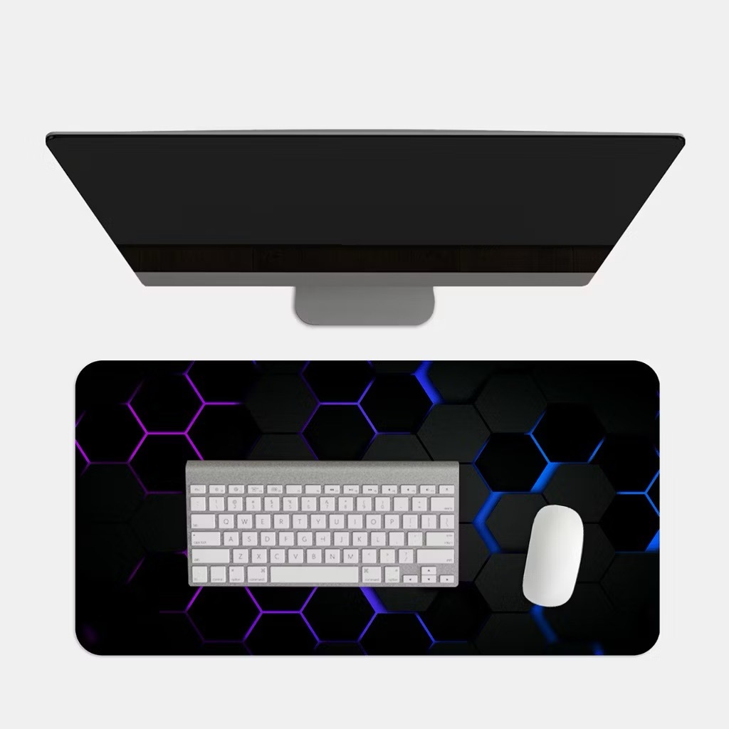 Mouse Pad Gamer Extra Grande 30x80cm Impermeável Antiderrapante Arte Geométrico