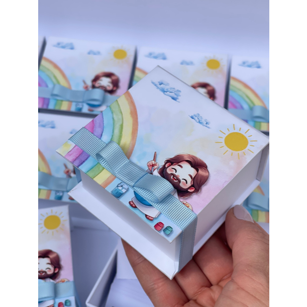 5 Caixinhas de Bençãos Lembrancinha PERSONALIZADA Versículos Orações Aniversário Batizado Maternidade JESUS ARCO ÍRIS