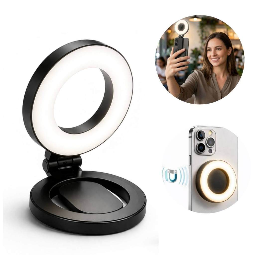 Ring Ligth Luz de Preenchimento Iluminador Portátil suporte Magnético Recarregável Premium